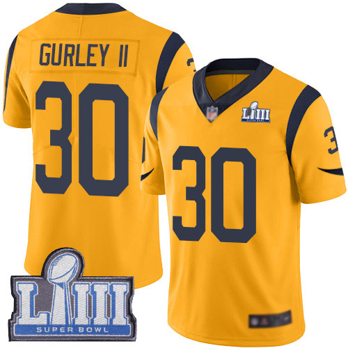 Los Angeles Rams Limited Gold Men Todd Gurley Jersey NFL Football #30 Super Bowl LIII Bound Rush Vapor Untouchable